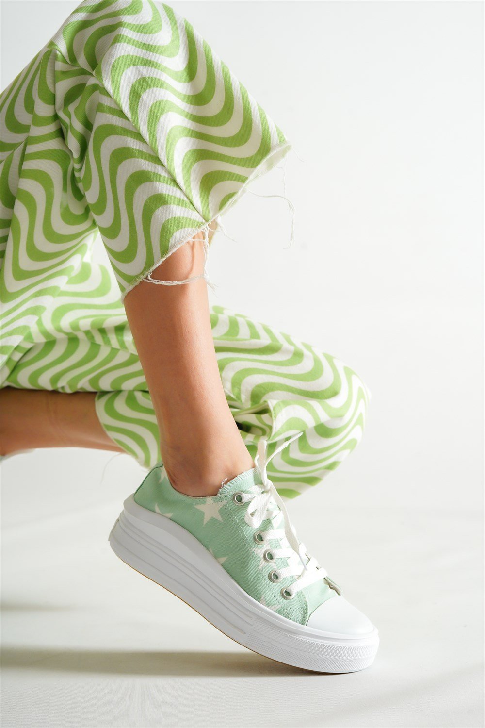 Capone Canvas Sneaker Women Sea Green Sport Shoes