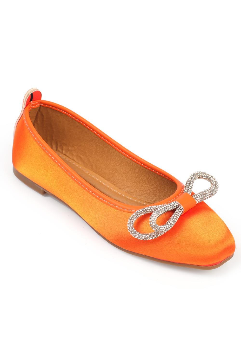 TOWED22 Womens Flat Shoes,Womens Baden Ballet Flats Comfortable Everyday  Ballet Shoes for Women,Orange 