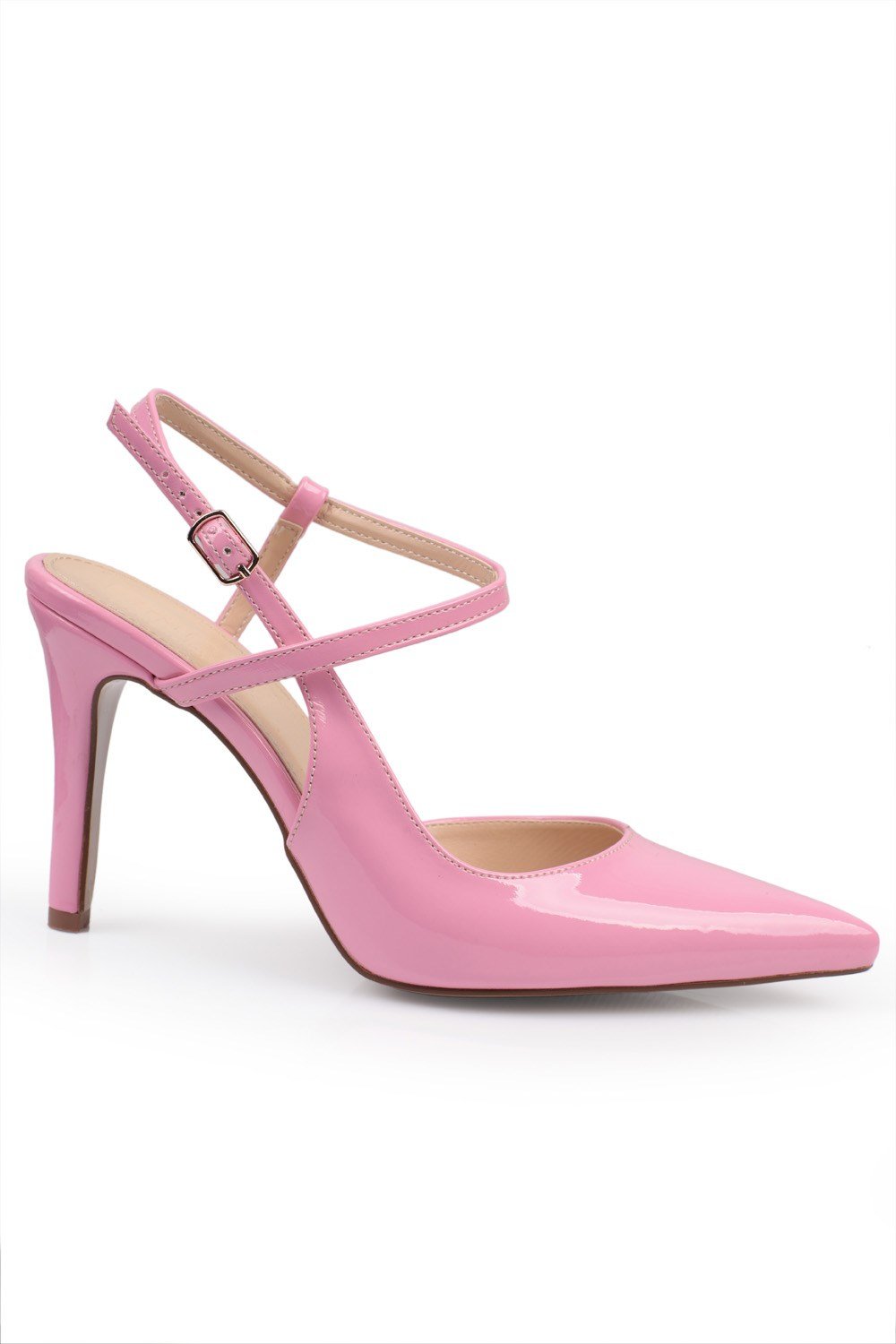 Capone High Heel Pointed Toe Slingback Patent Leather Women Pink Shoes caponeoutfitters