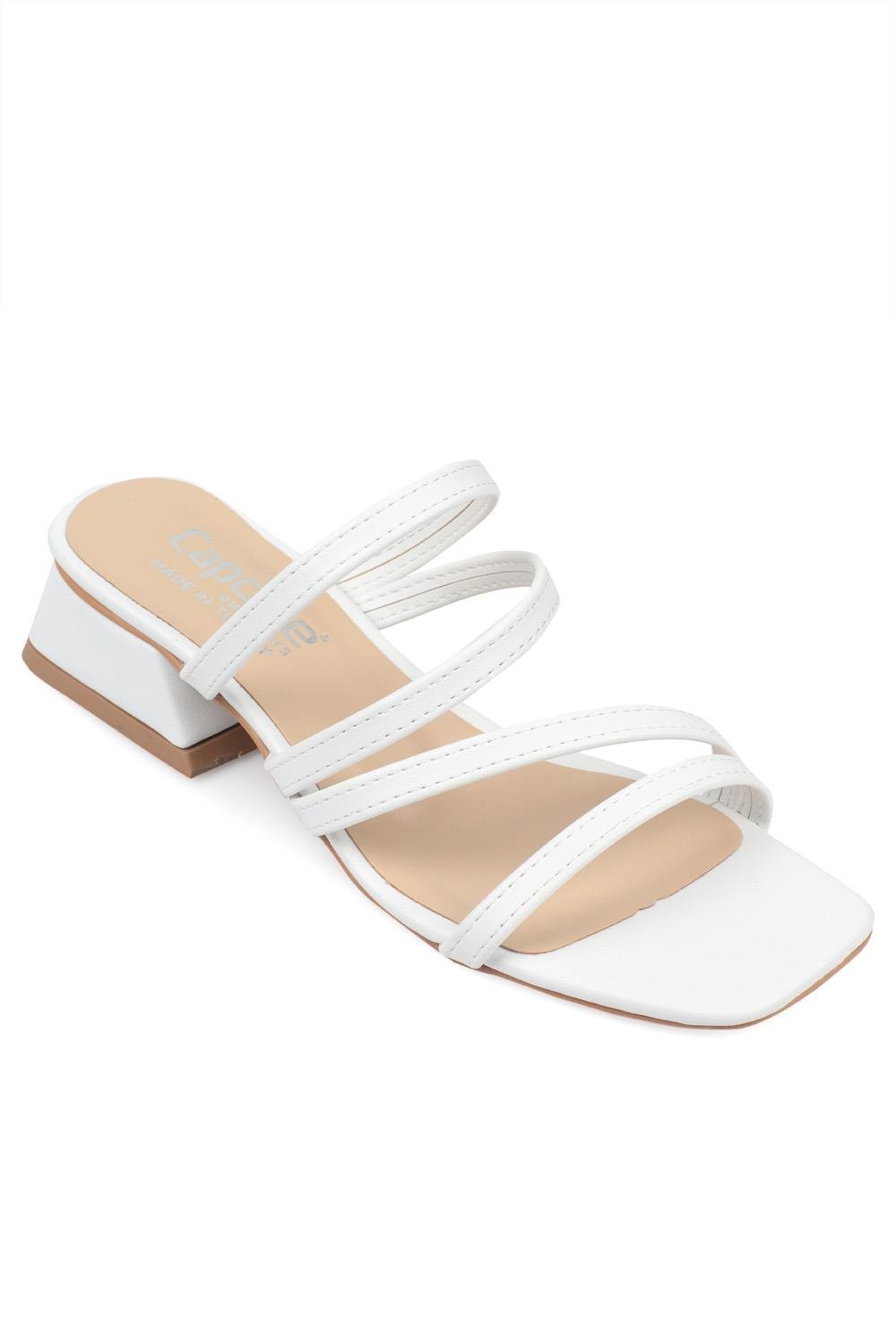 Capone Low Heel Chic Daily Women White Sandals