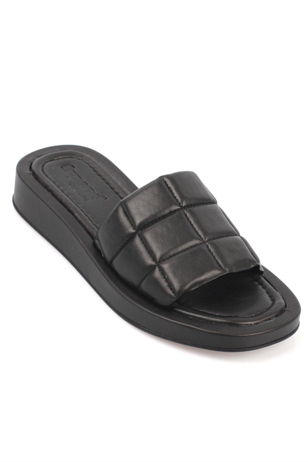 Quilted black sandals clearance