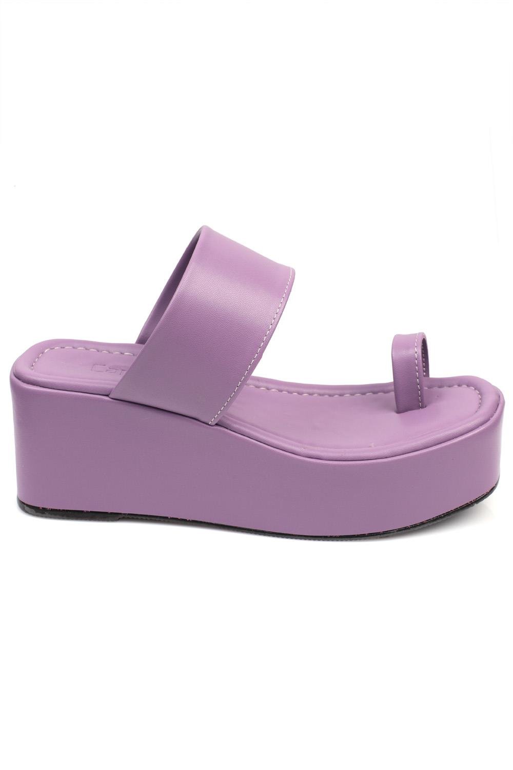 Capone Wedge Heel Thong Women Lilac Sandals