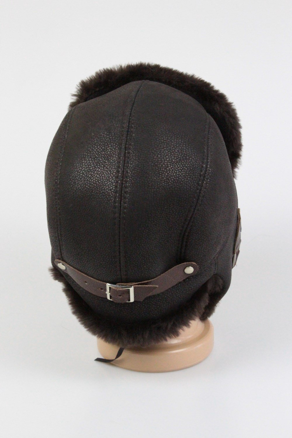 Kahverengi Deri Erkek Uşanka Şapka 02