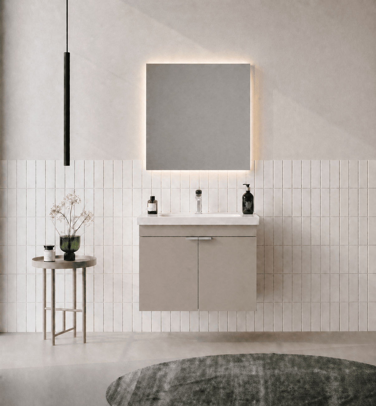 ナオヤページ Orka Desna 60 cm, Çöl Beji, Banyo Dolabı Takımı, (Düz Ayna), 5008564