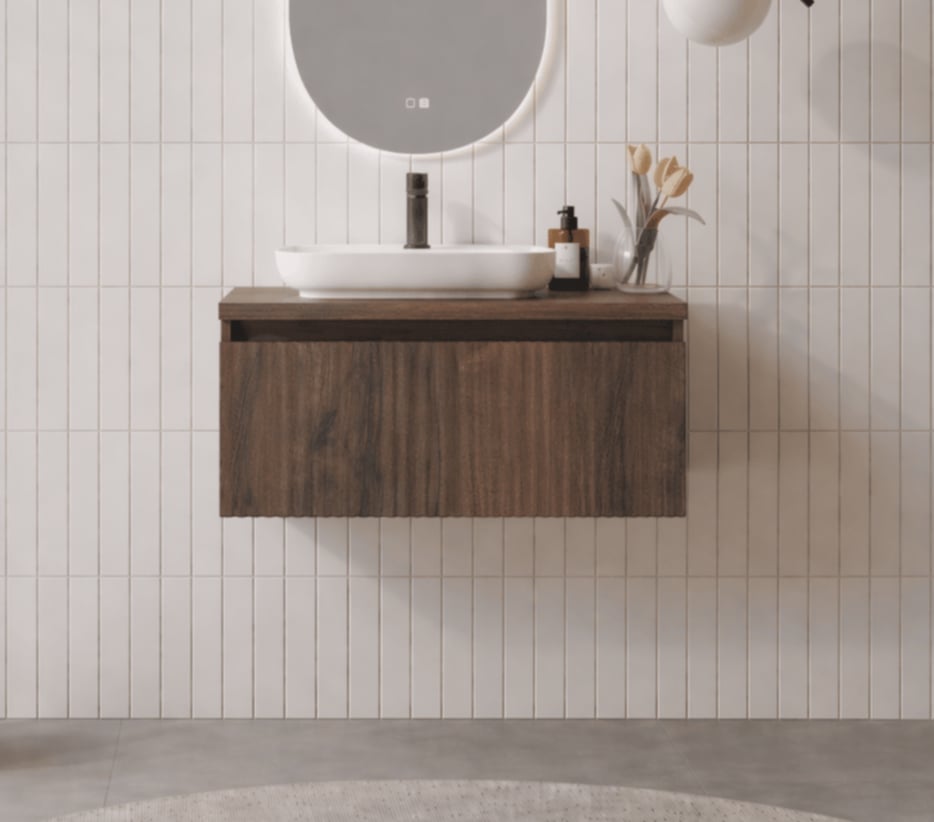 Orka Lentia 80 cm Ceviz Banyo Dolabı Alt Modül Ve Lavabo, 5007085