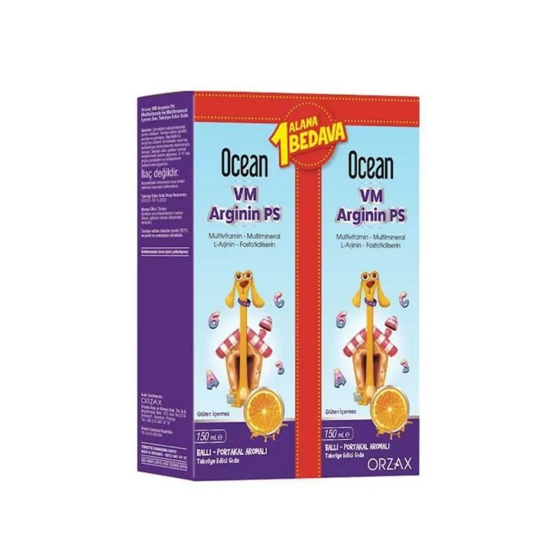Ocean Vm Arginin Ps Ballı Portakal Aromalı Şurup 150 ml - 1 Alana