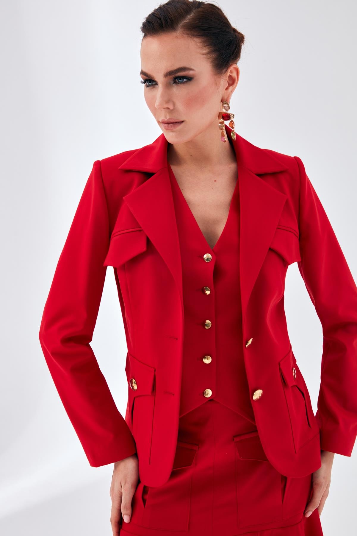 Bella Ceket Kırmızı - Kırmızı blazer ceket | Ceket | Modalogy