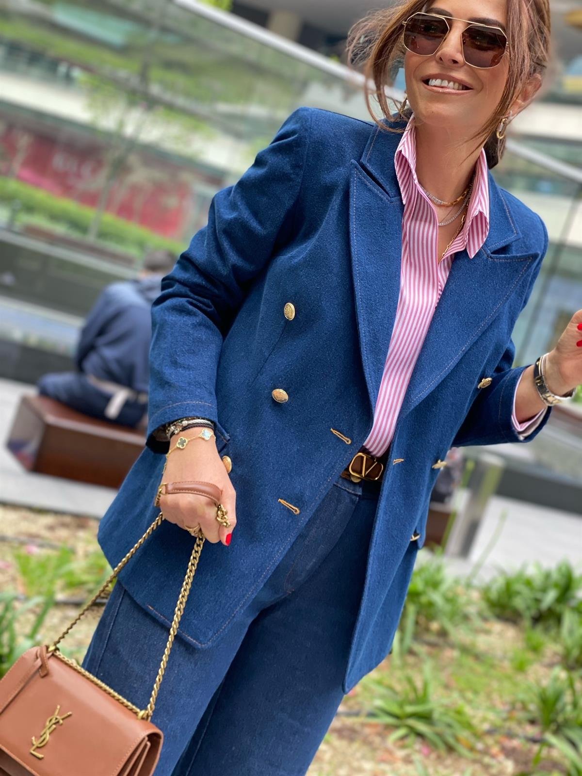 Denim jacket top blazer style