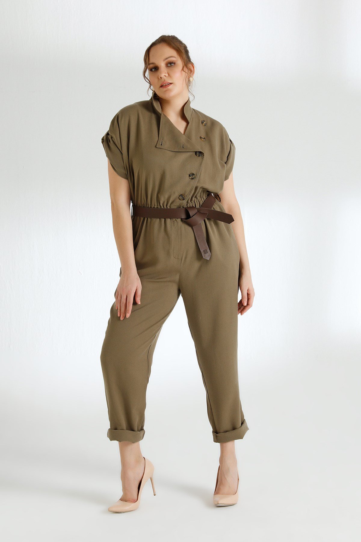 Womens khaki cheap utility jumpsuit