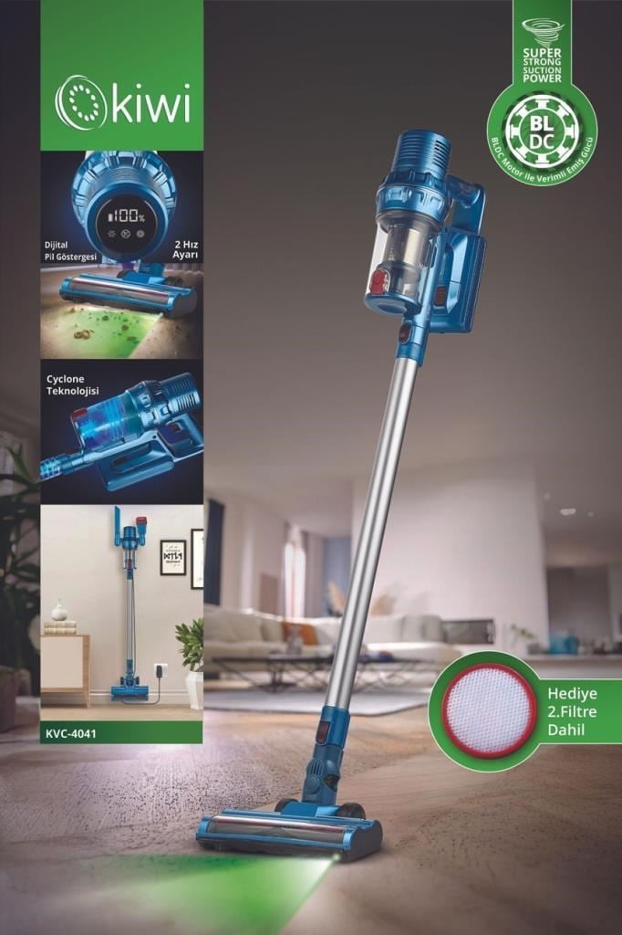 Kiwi KVC-4041 Şarjlı Lityum Pilli Bldc Motor 2si 1 Arada El