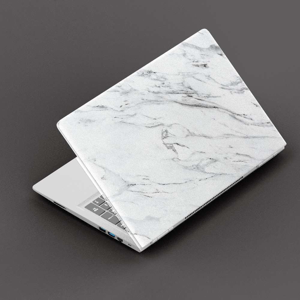 Dijitalya | Beyaz Mermer Desen Laptop Kaplama Sticker - STC622