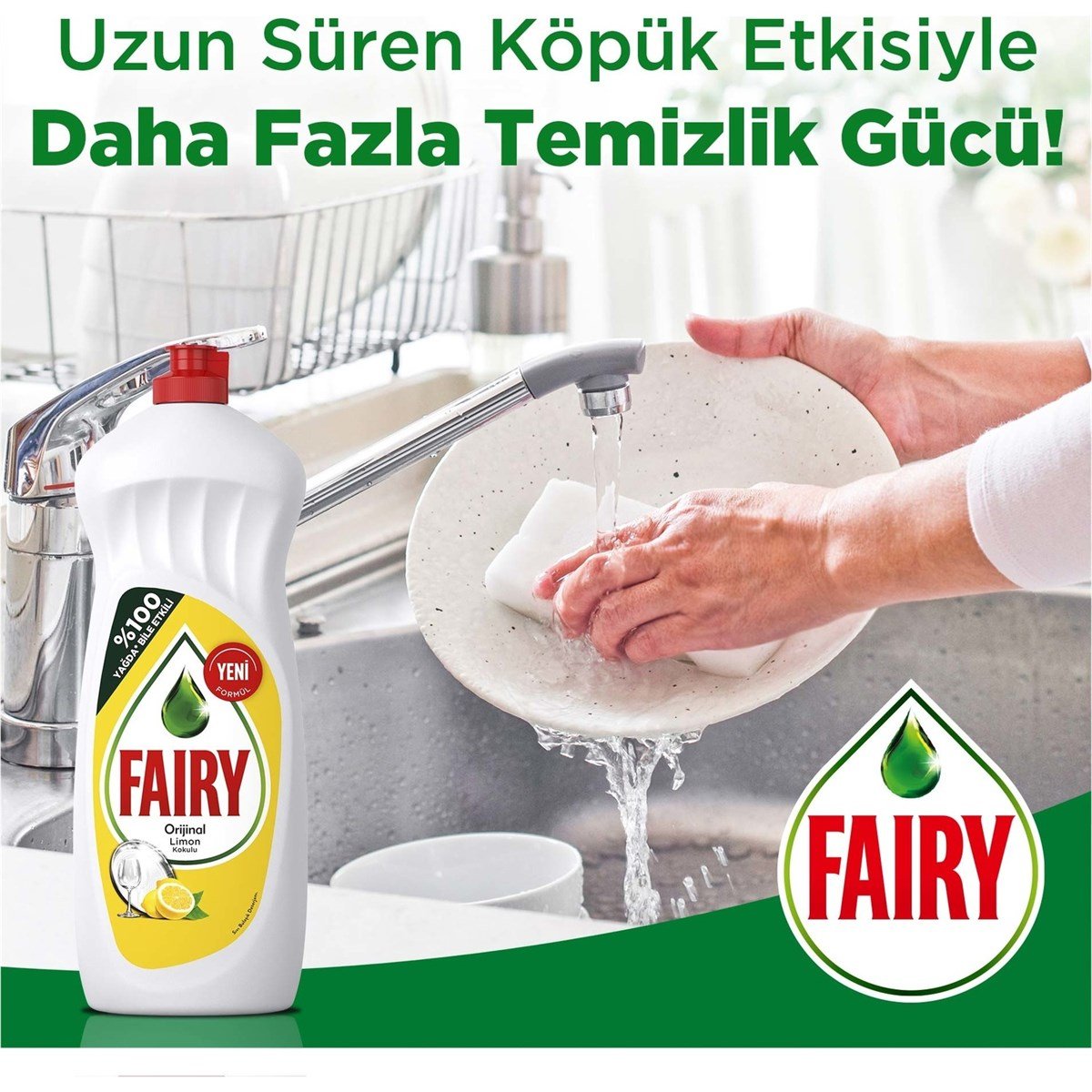Fairy Elde Yıkama Sıvı Bulaşık Deterjanı Limon Kokulu 1350 ml