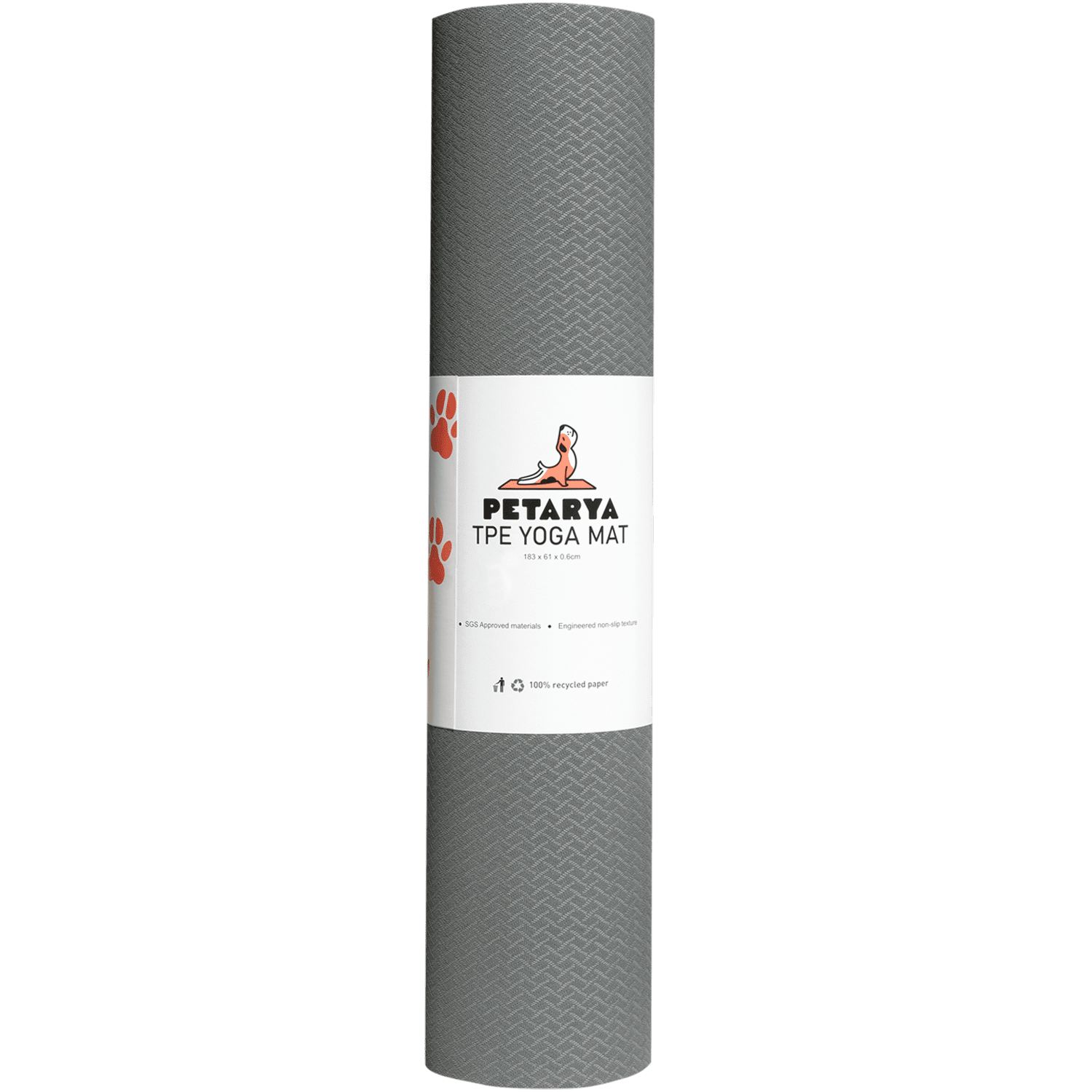 Petarya Refresh Series 6 mm Gri TPE Kaydırmaz Yoga Matı PET04-TPE_Gri |  Less is More