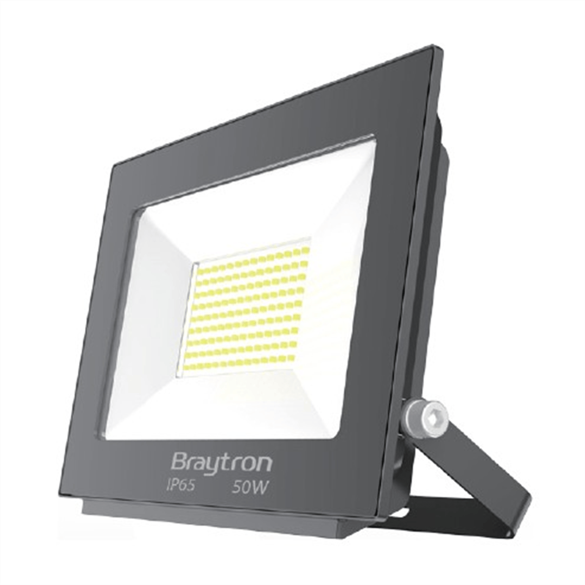 Aydınlatma Projektör Dış Mekan IP65 50W 6.500K Beyaz Braytron BT60-05032  220 VAC 4000Lm Sıva Üstü siyah kasa