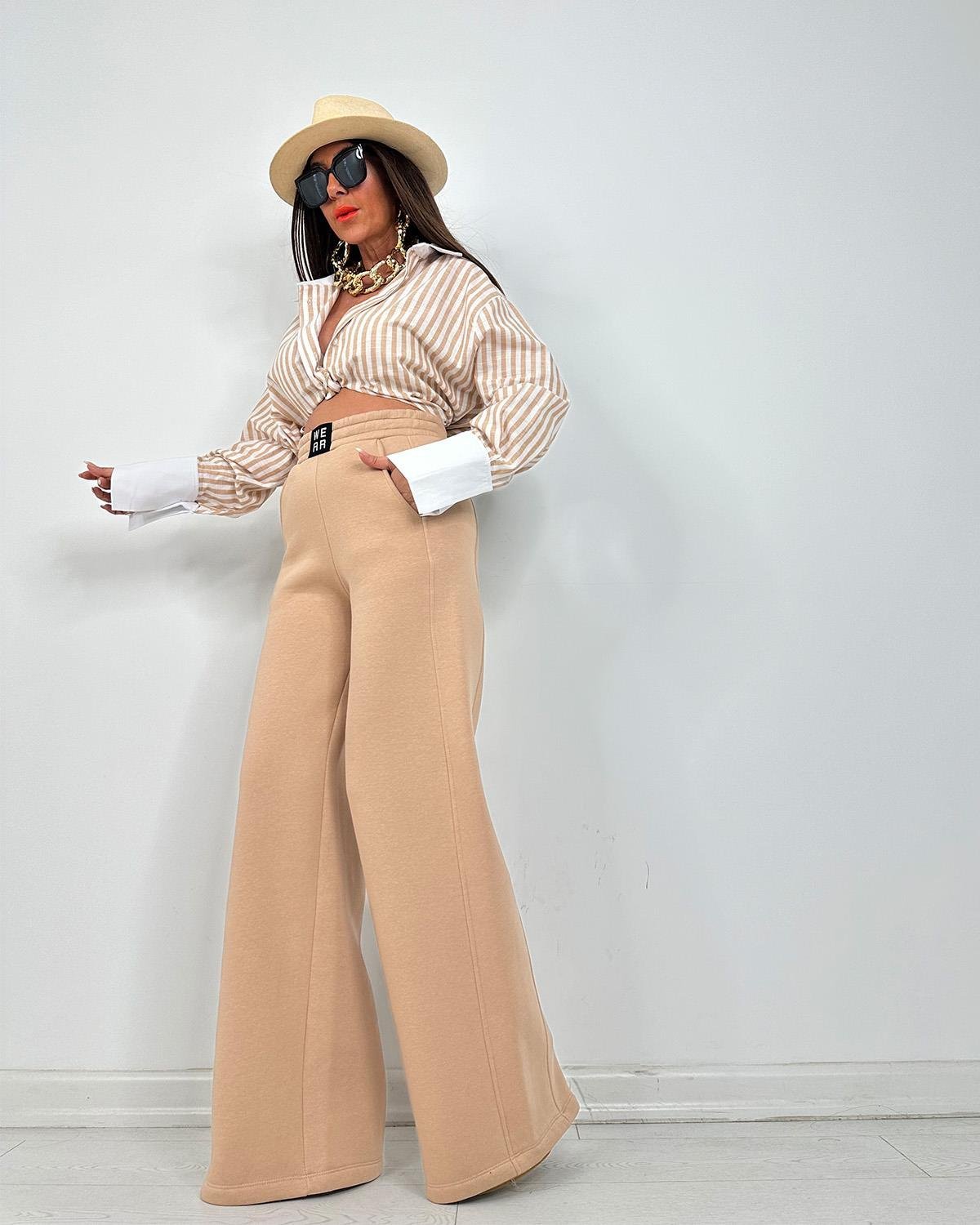 Pantalon style palazzo sale