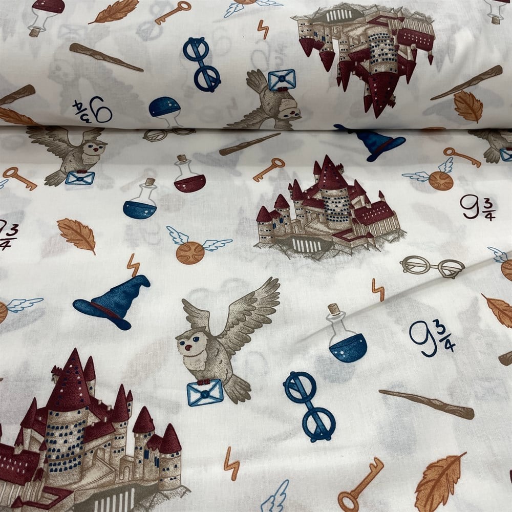 Tissu Toile de Coton Imprimé | Harry Potter, Poudlard - KILOtela