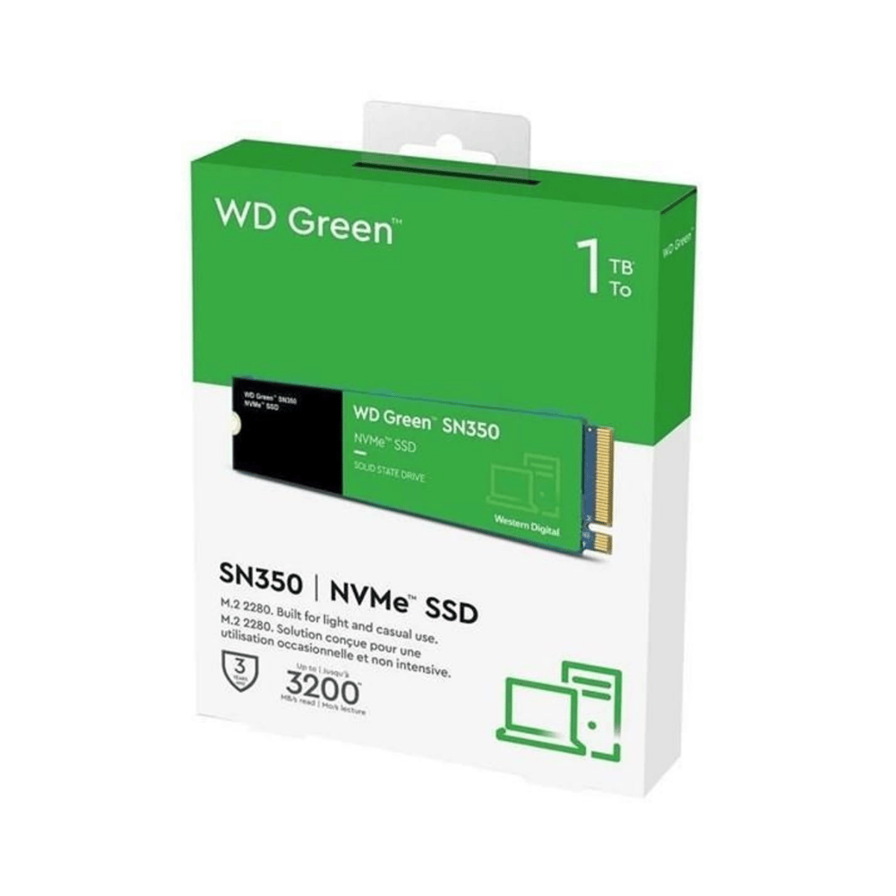 Satın Al: Wd Green 1 Tb M.2 NVMe SN350 3200/2500MB/s WDS100T3G0C