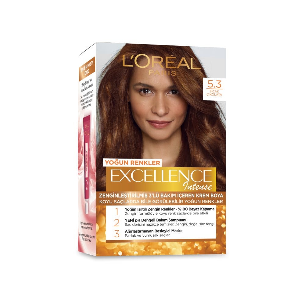 Loreal Paris Excellence Intense Saç Boyası Yoğun Renkler 5.3 Sıcak Çikolata  | Tshop