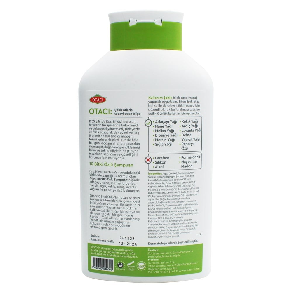 Otacı Şampuan - 10 Bitkili Canlandırıcı 400 ml | Tshop