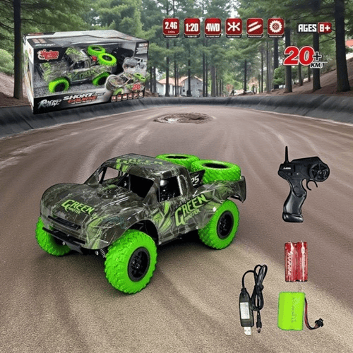 Vardem Yeşil RC Off-Road 4WD Kumandalı Arazi Aracı (20+ km/s, 1:20