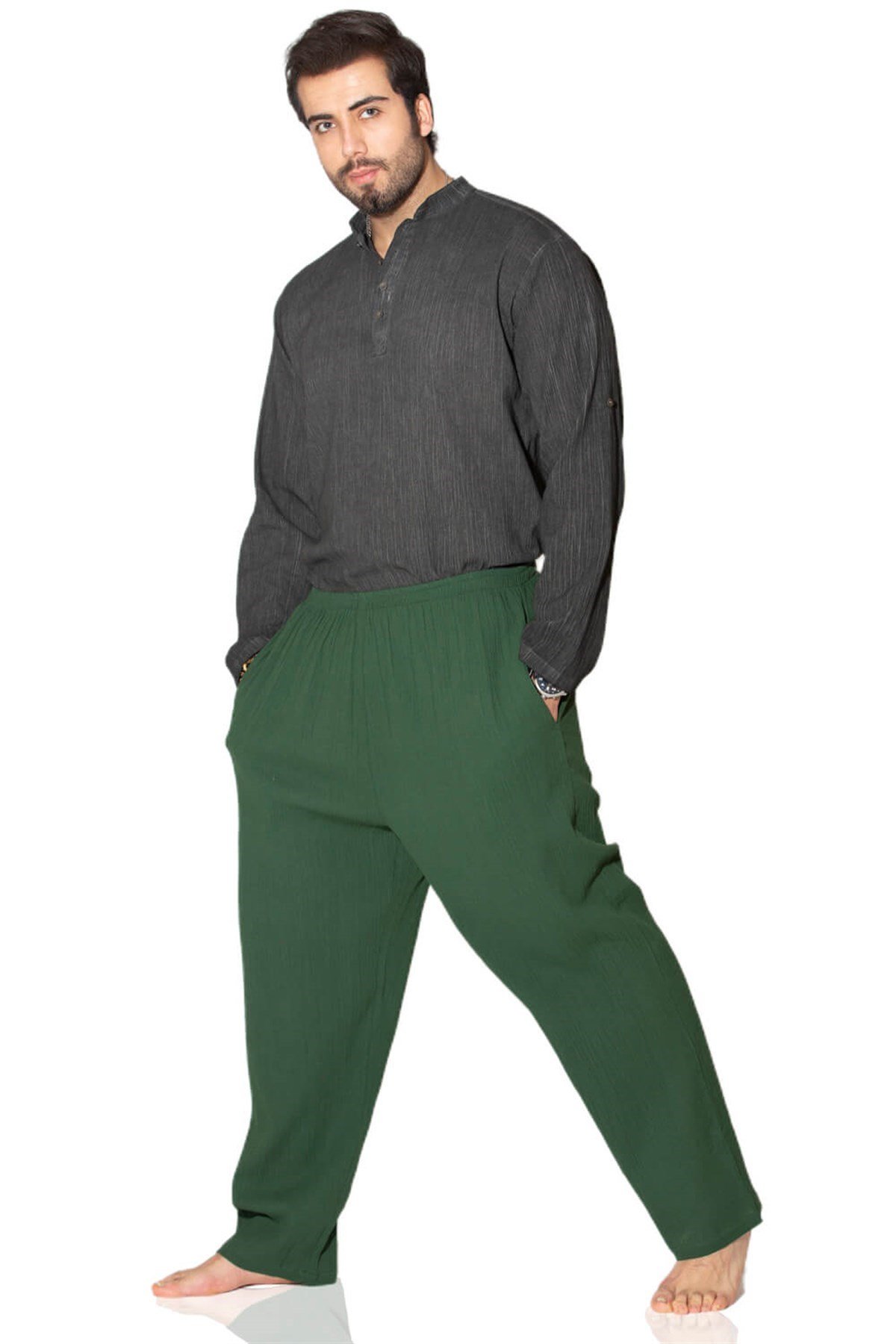 Şile Bezi Erkek Şalvar Pantolon Yeşil | Minber