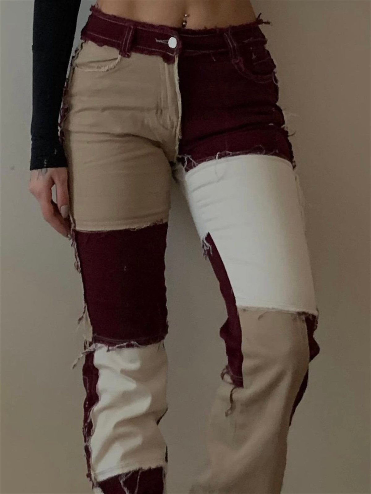 Patchwork Renki Jeans