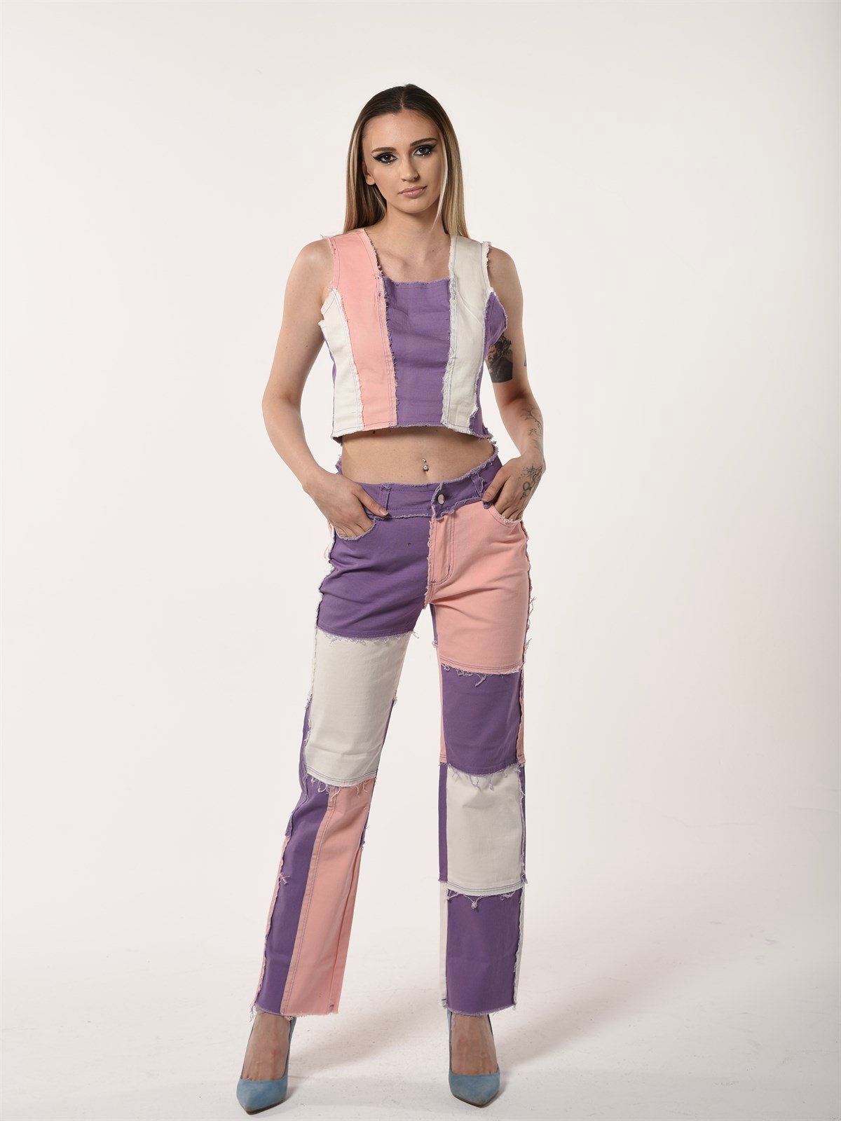 Patchwork Renki Jeans