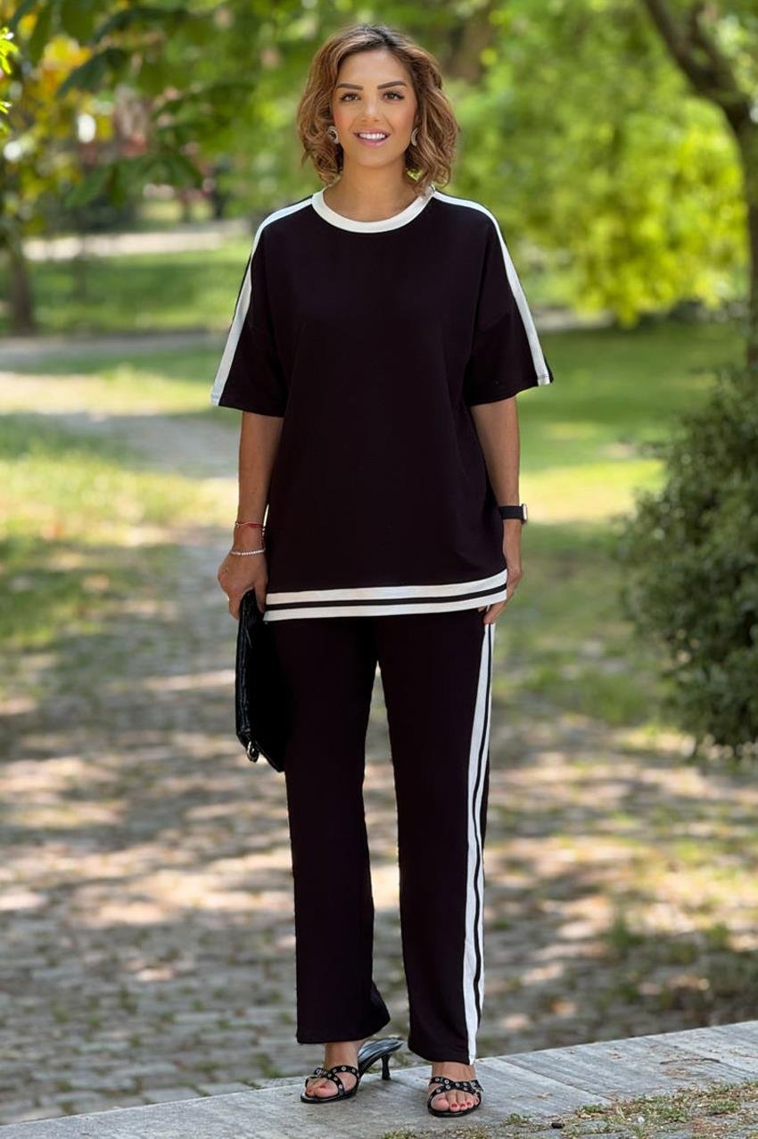 Siyah Paris Pantolon Bluz İkili Takım
