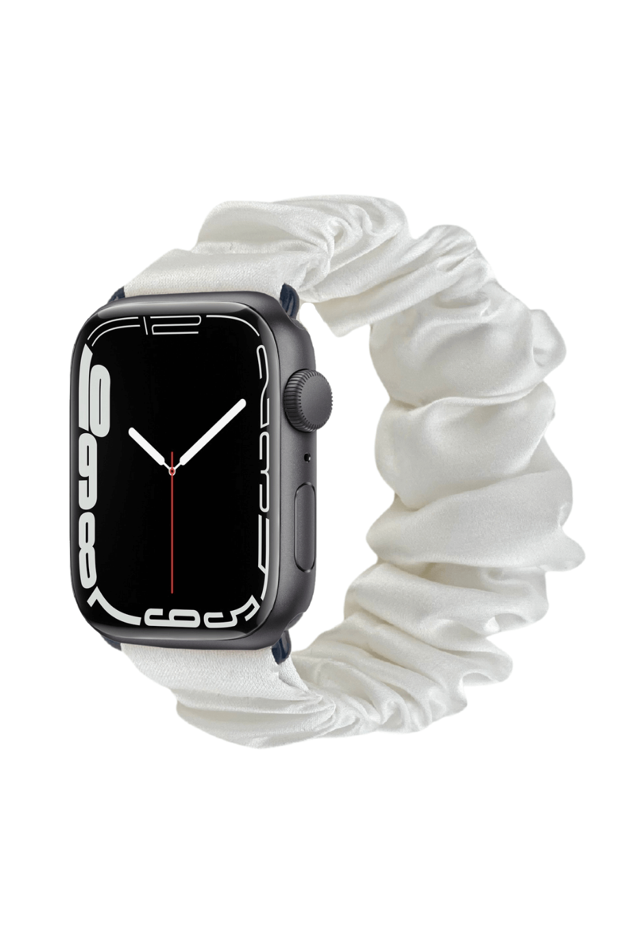 Scrunchie Apple Watch Band White Silk Tokasepeti
