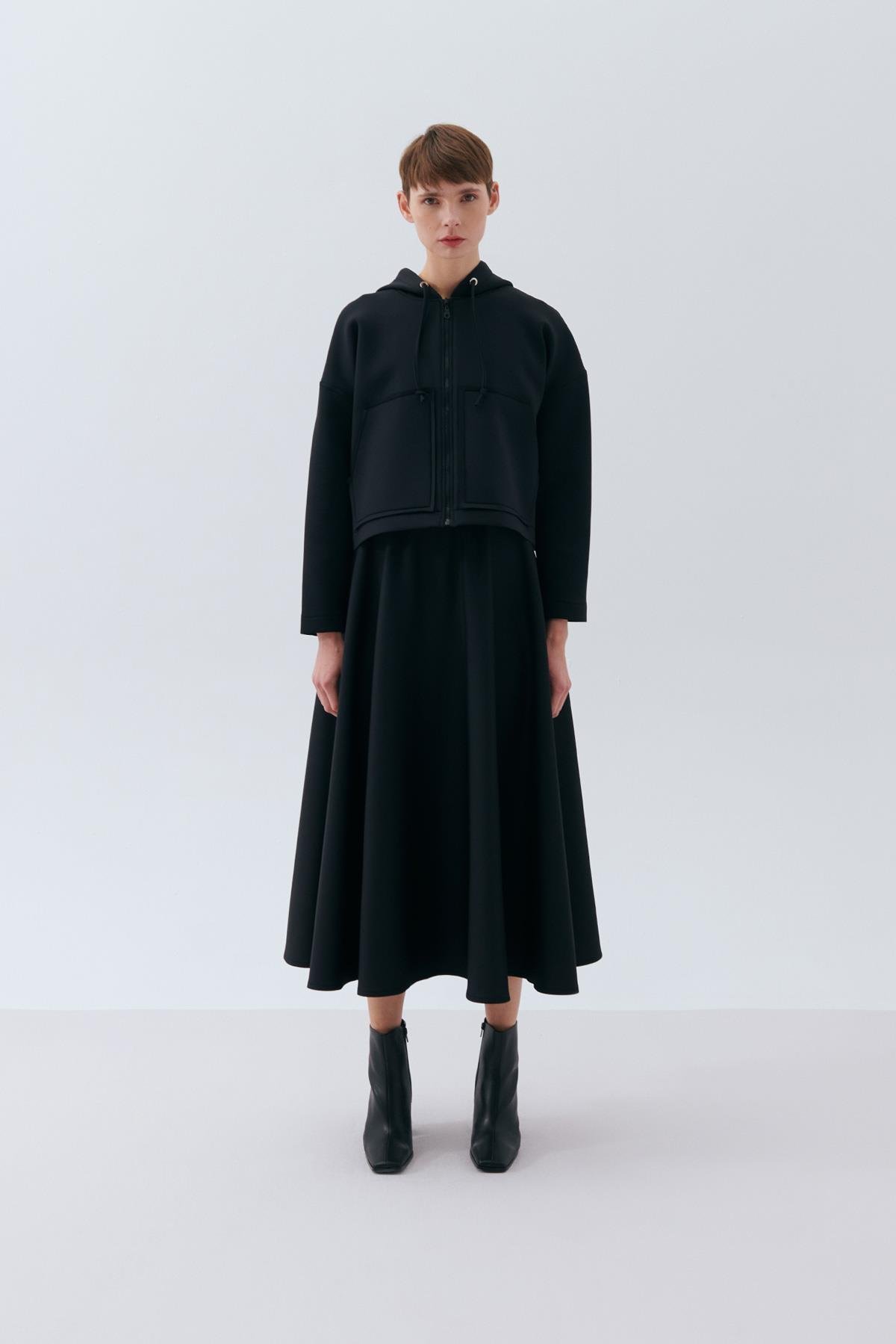Short black cheap cape skirt