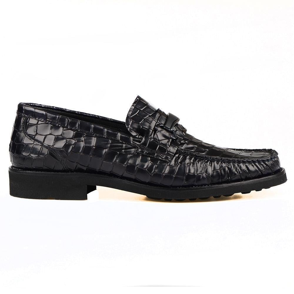 Black Leather Men Loafer Shoes