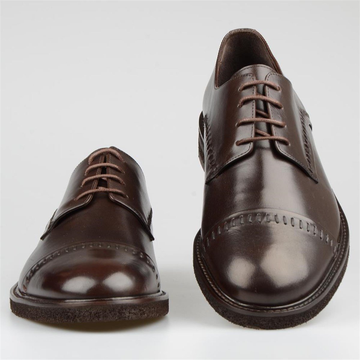 Koyu Kahverengi Deri Erkek Ayakkabı Smart Casual - FootCourt