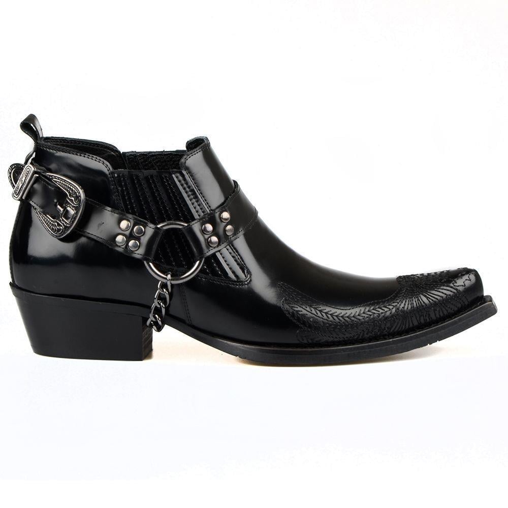 FootCourt Black Cowboy Shoes
