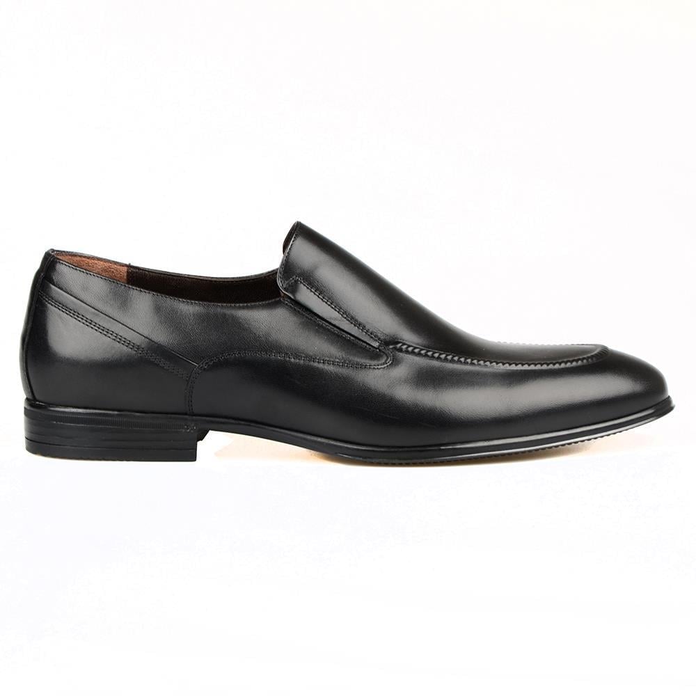 Black Leather Slip On Mens Classic Shoes