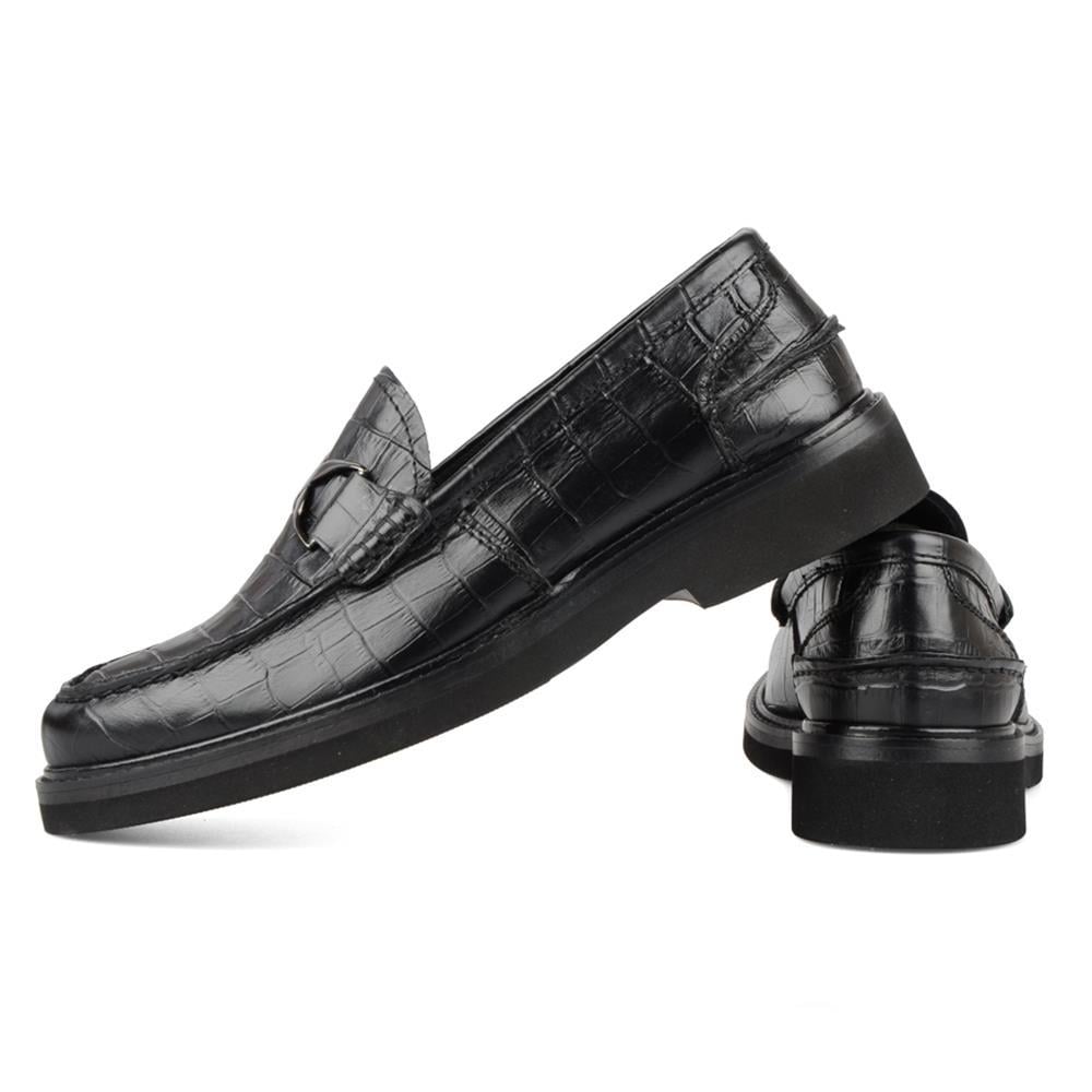Siyah Erkek Deri Loafer Aksesuarlı Ayakkabı - FootCourt