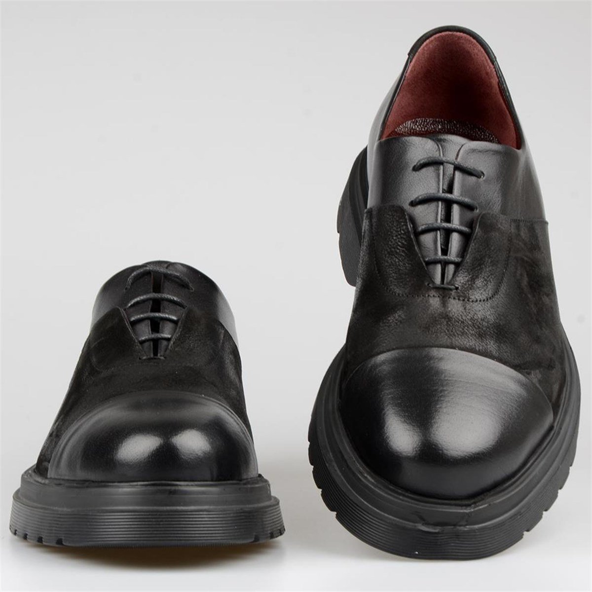 Siyah Yüksek Taban Erkek Ayakkabı Hafif Taban - FootCourt