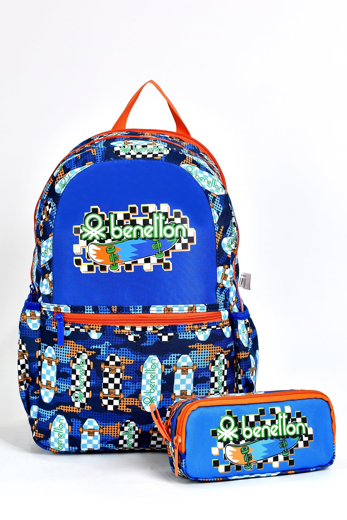 United Colors Of Benetton Erkek Çocuk 2li Okul Seti İlkokul Çantası ve Kalemlik 03693