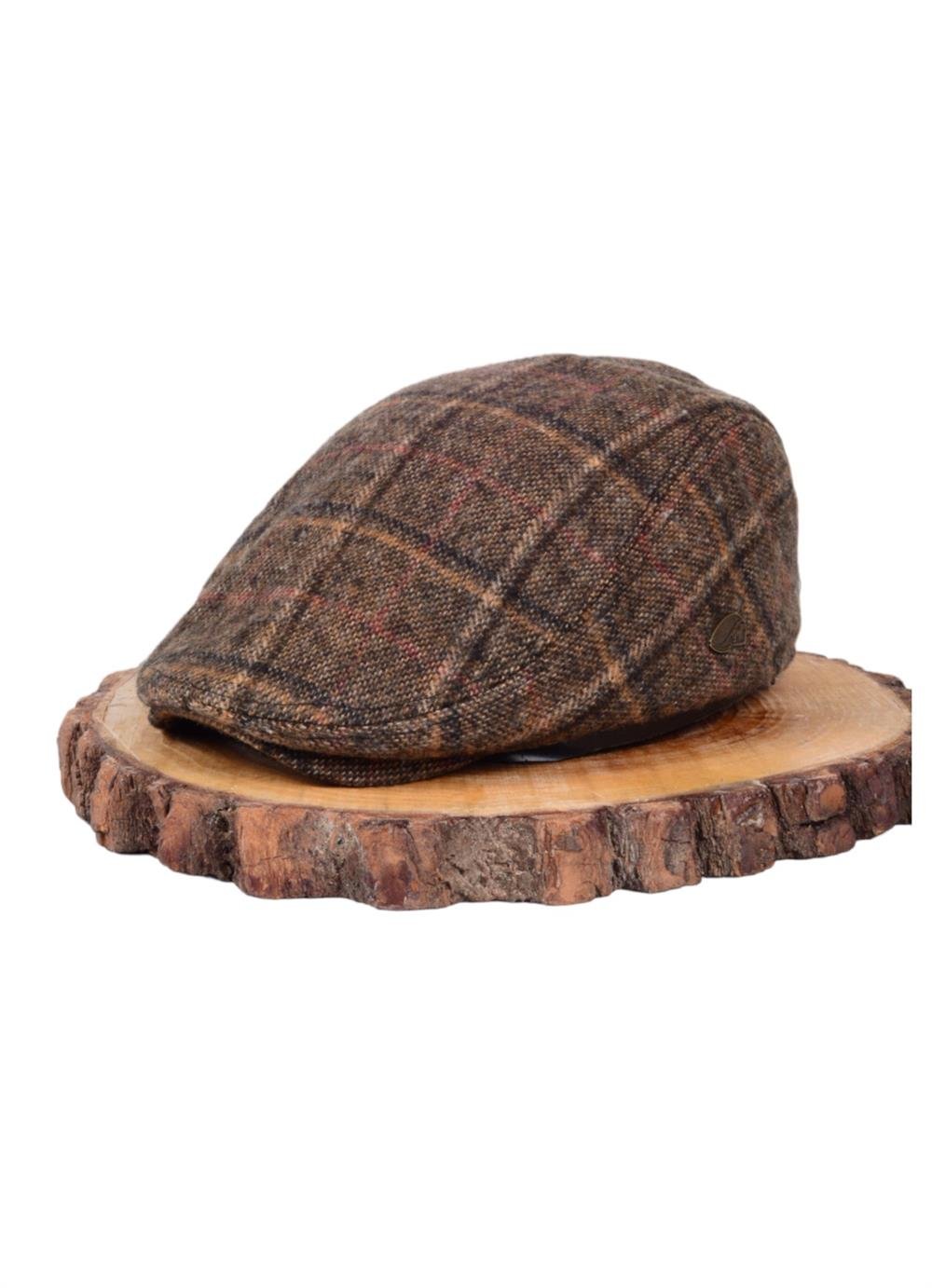 İngiliz Kalıp Yeni Sezon Ekoseli Erkek Şapka Yün London Kasket