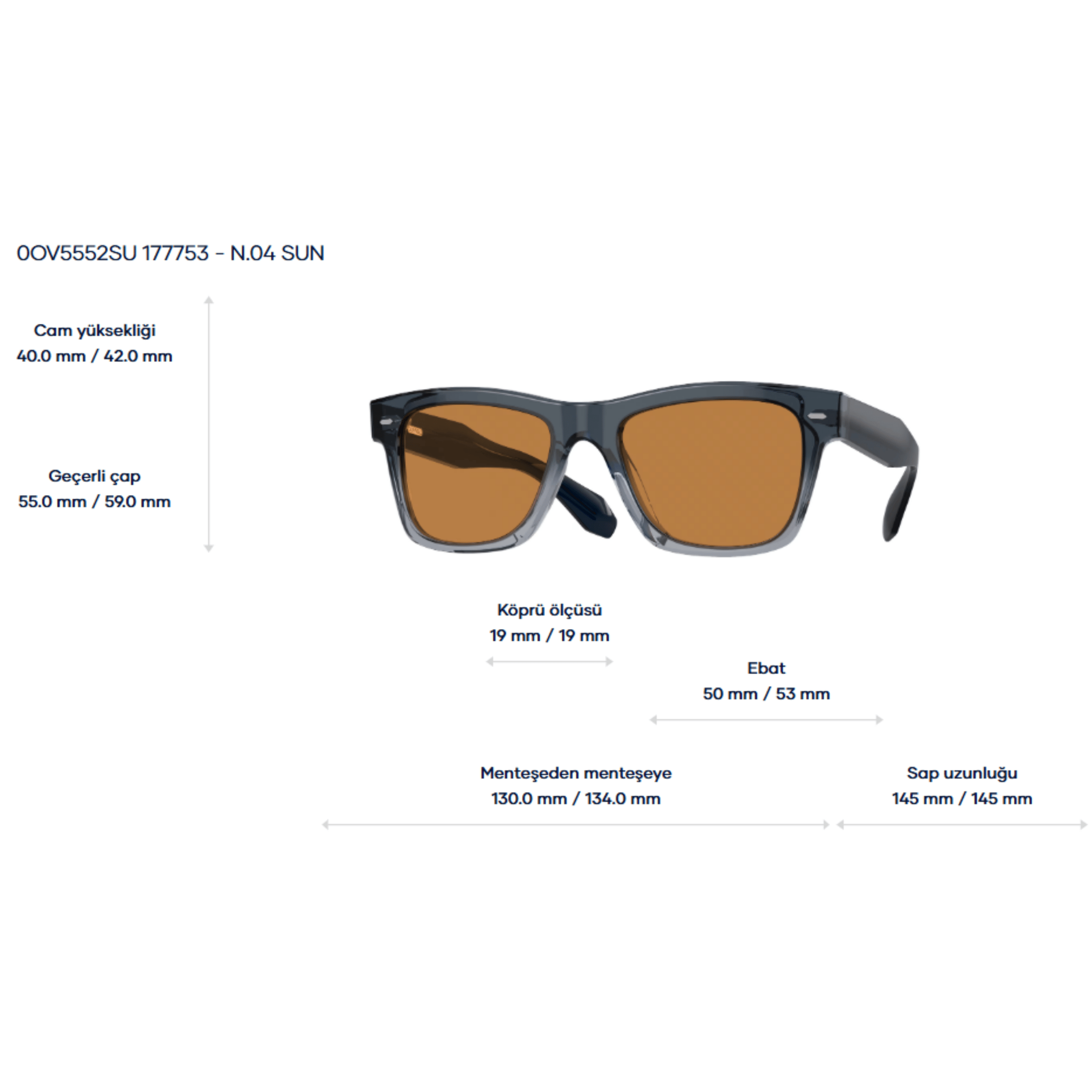 OLIVER PEOPLES 5552SU 177753 53 HN Erkek Güneş Gözlüğü