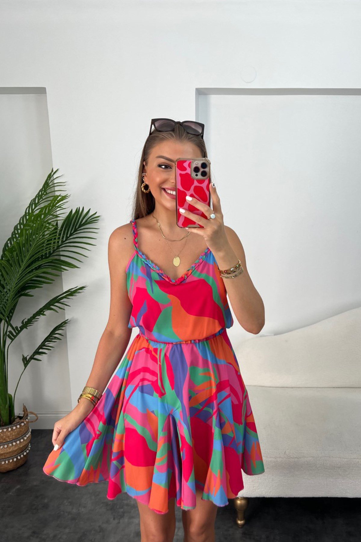 Rengarenk İpek Elbise Modelleri 🌺 Park Moda Toptan Kadın Giyim