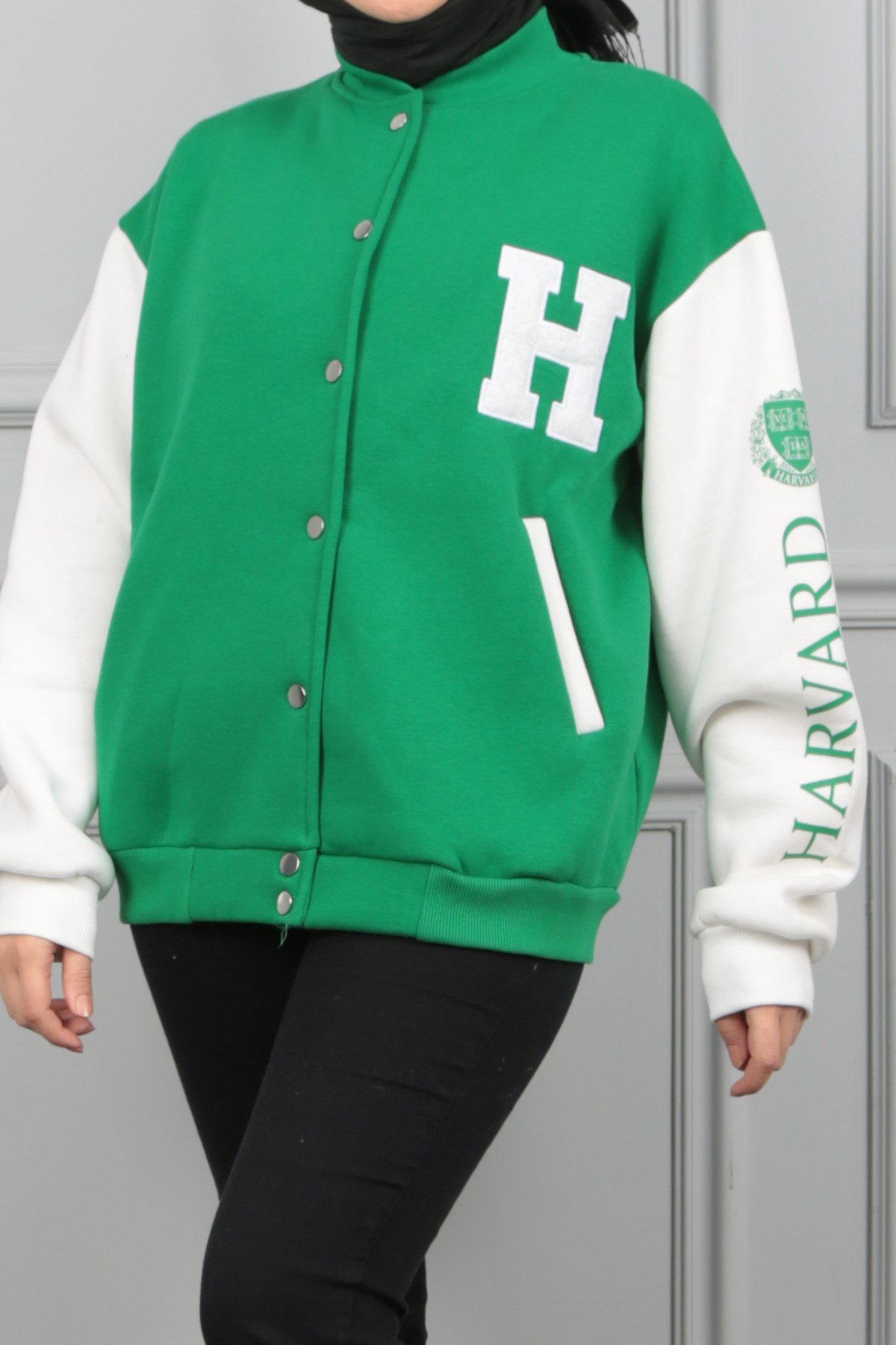 Kadın Yeşil Kolej Ceket