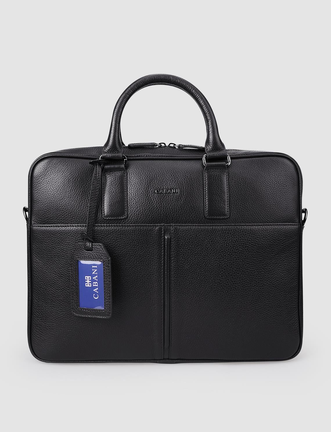 Cabani 100% Genuine Leather Black Shoulder Briefcase l Cabani