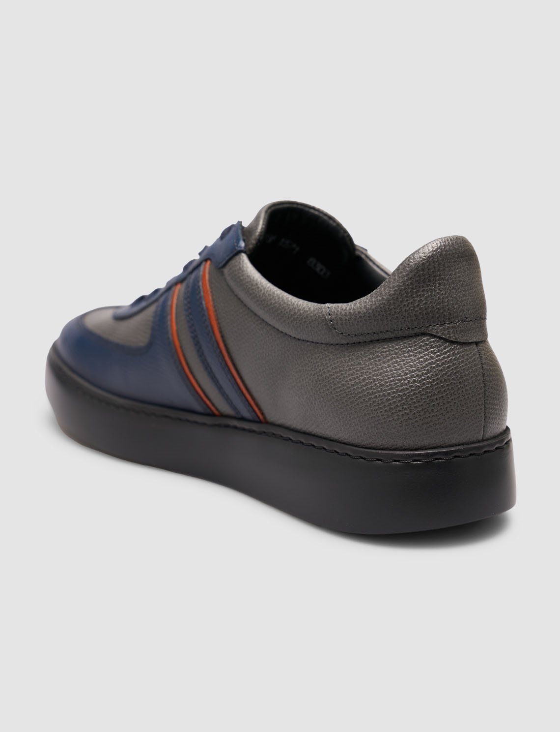 Navy-Gray Genuine Leather Sneaker Shoes l Cabani