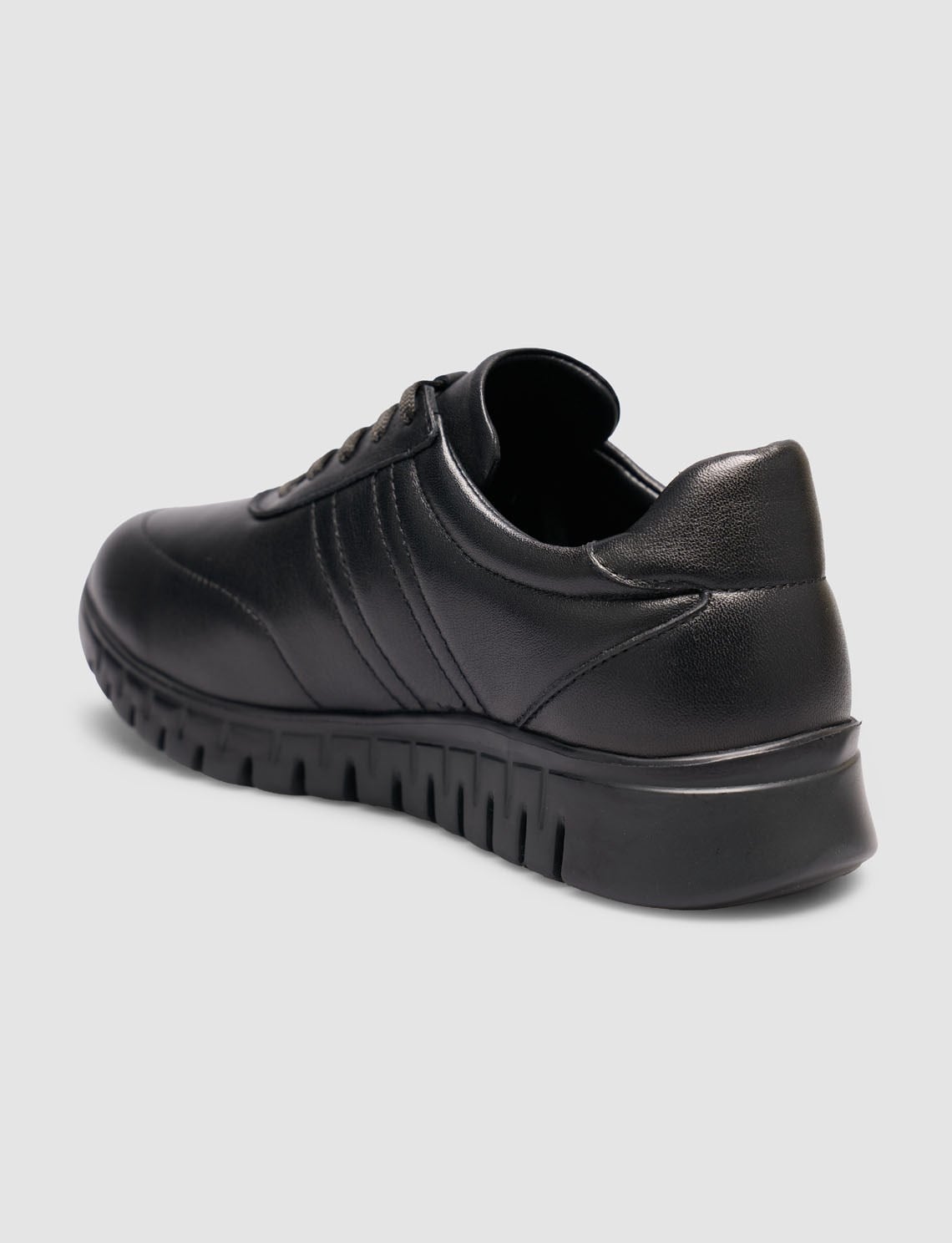 靴 98321 Bandung / BLACK CALF Black - Black Sole Genuine Calf Leather Suede Detailed Women
