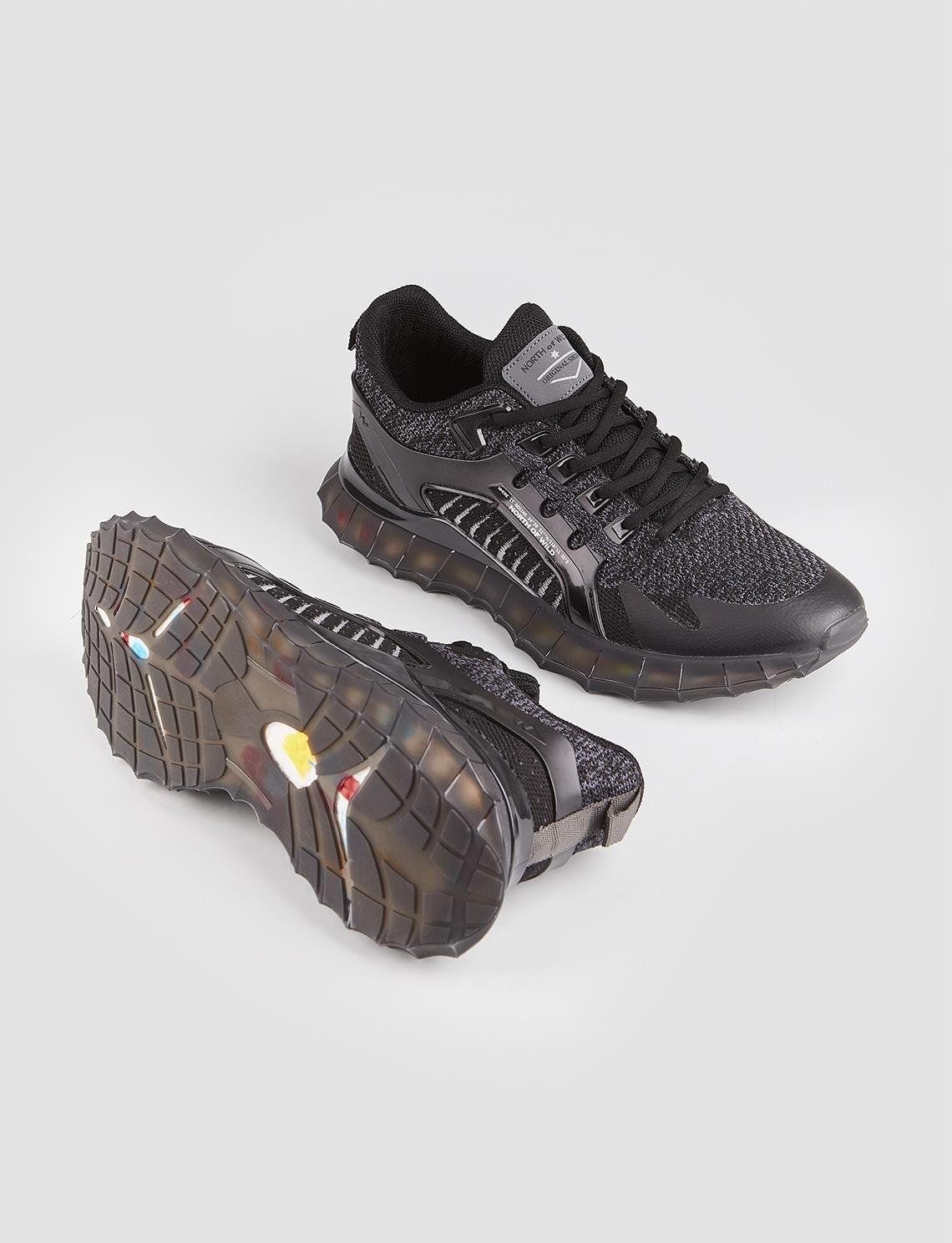 Bez Astar Siyah Bağcıklı Erkek Spor Ayakkabı | Cabani
