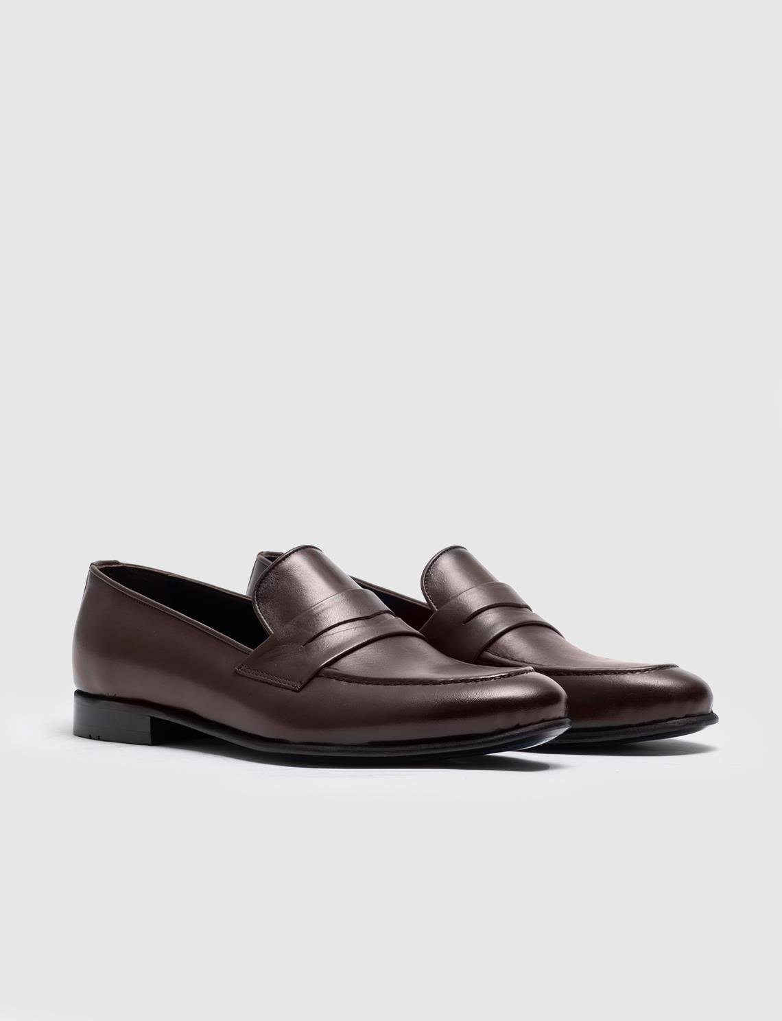 Erkek Hakiki Deri Klasik Kahverengi Ayakkabı | Cabani