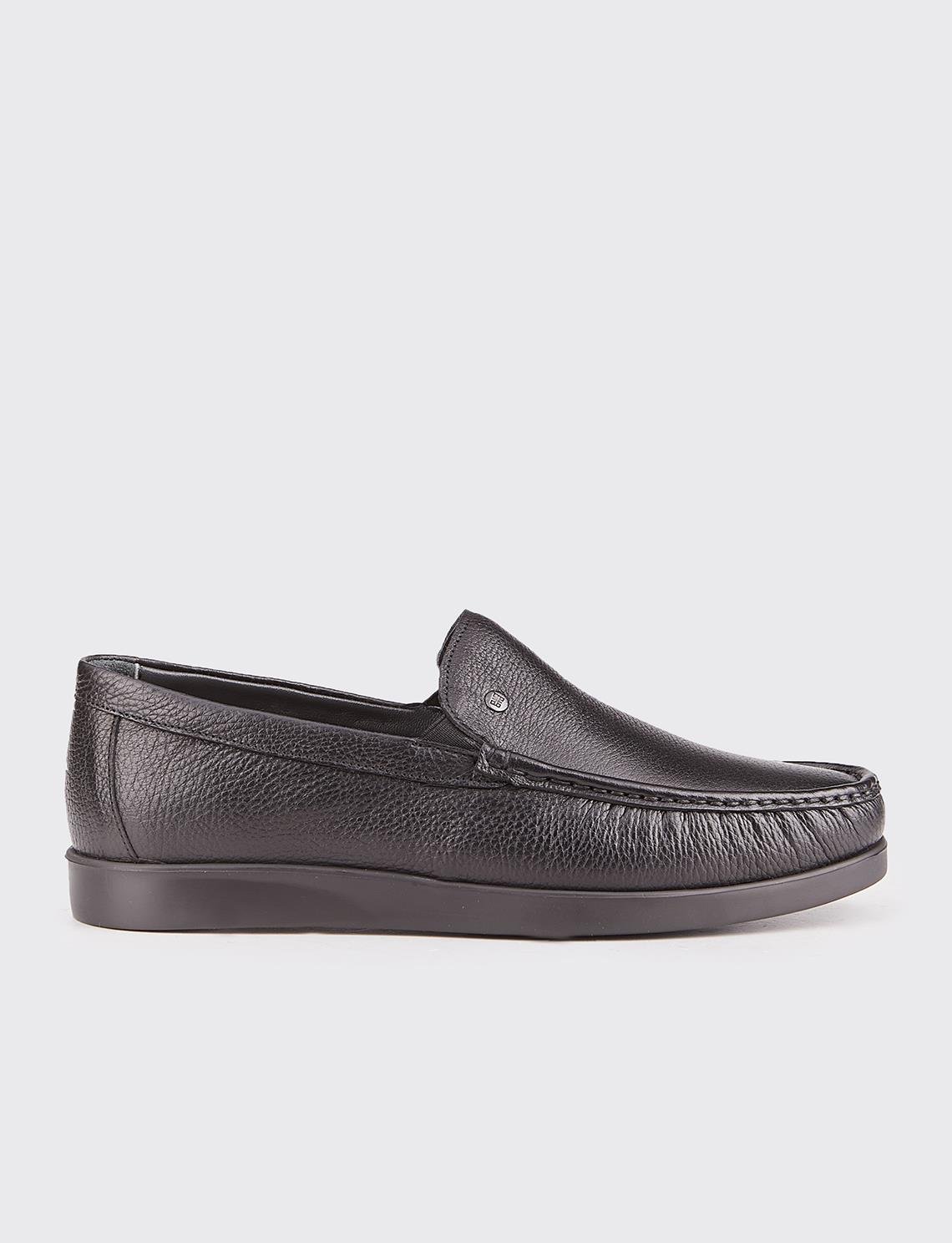 Cabani Buy Men Black Genuine Leather Slip On Shoes Online
