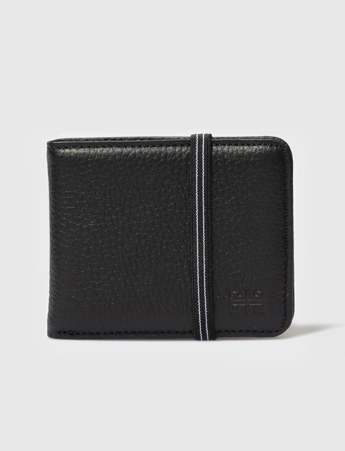 Men Black Genuine Leather Wallet