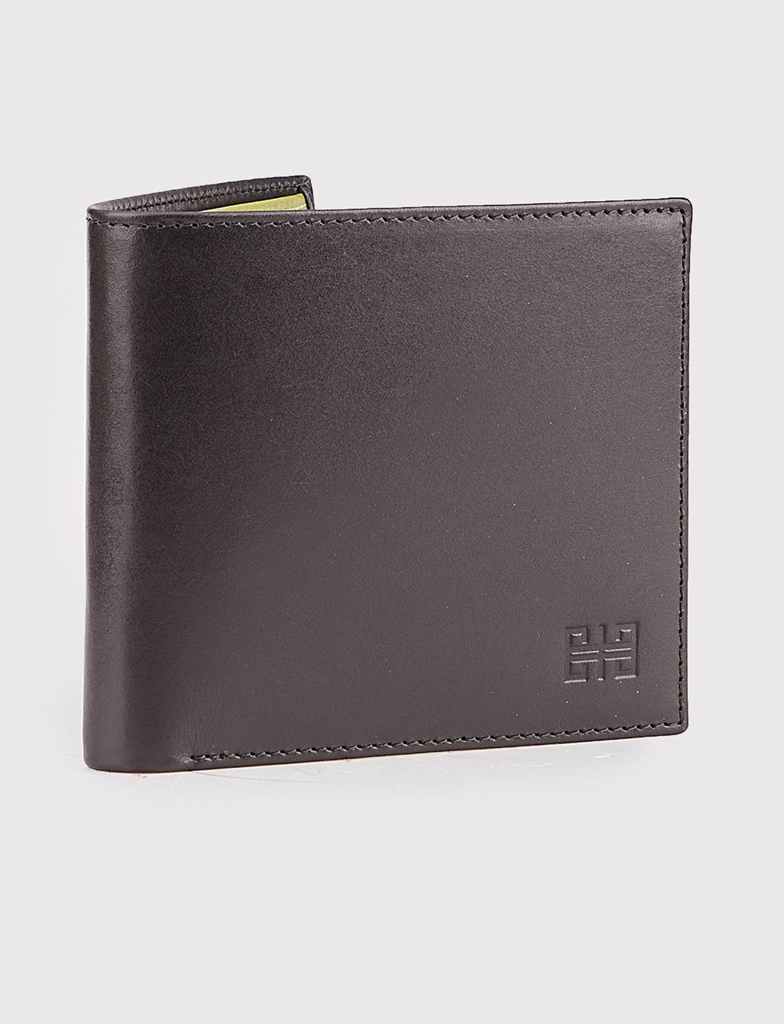 Men Black Genuine Leather Wallet