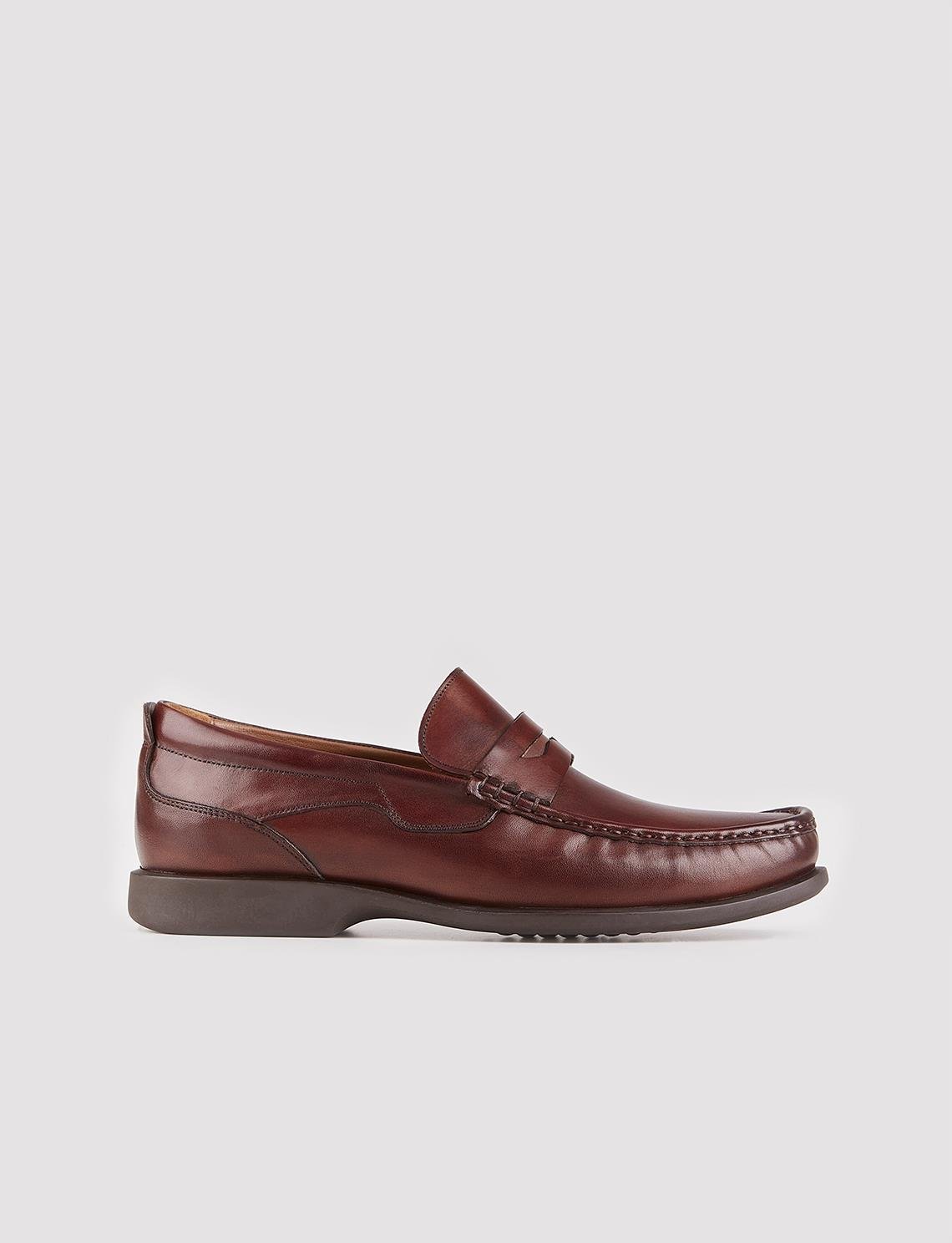 Hakiki Deri Kahverengi Makosen Erkek Günlük Ayakkabı | Cabani